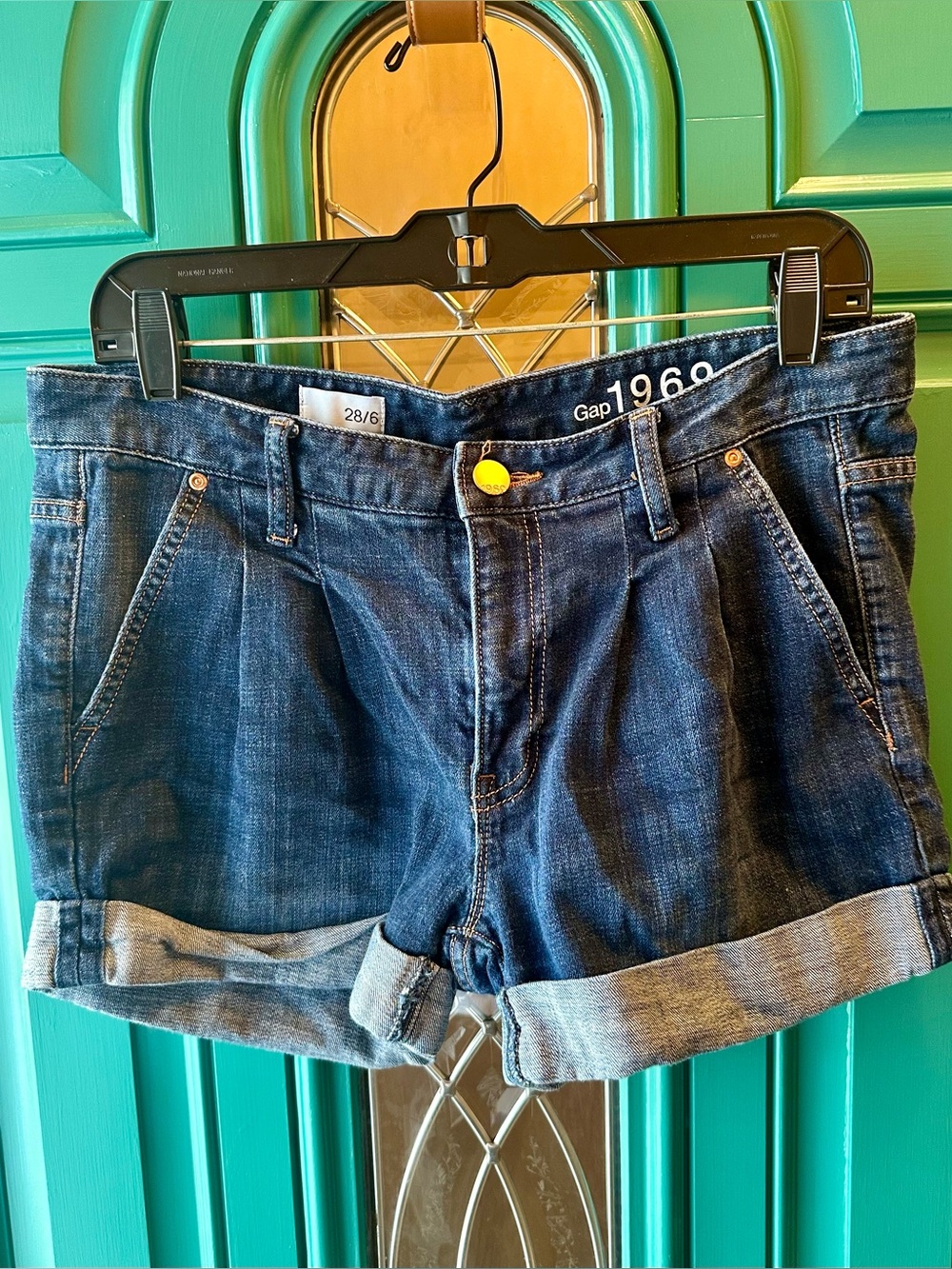Gap 1969 Women's Dark Wash Denim Roll-Cuff Shorts